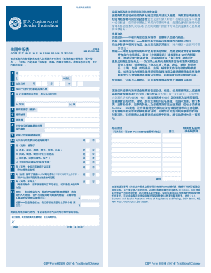 US Customs Declaration Form