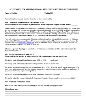 North Carolina Star Rated License Reassessment Application