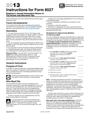 Instructions for Form 8027