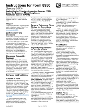 Form 8950 Application for Voluntary Correction Program