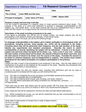 VA Research Consent Form