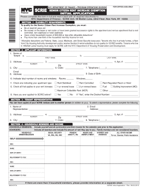 Senior Citizen Rent Increase Exemption Application