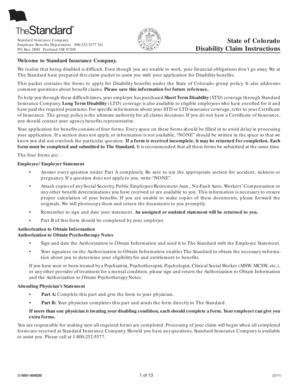 Colorado Disability Claim Form