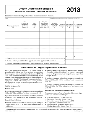 Oregon Depreciation Schedule 2013
