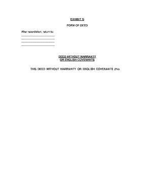Deed Without Warranty or English Covenants