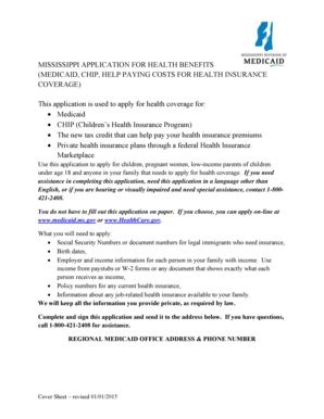 Mississippi Application for Health Benefits