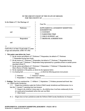 Supplemental Judgment Modifying Custody Order