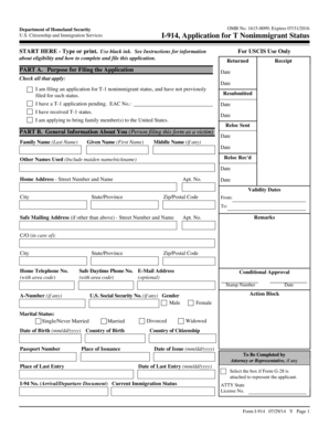 USCIS I-914 Application for T Nonimmigrant Status