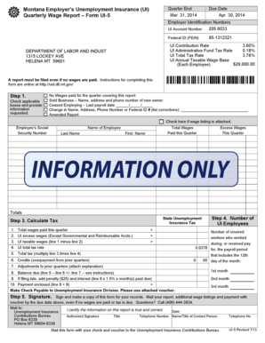 Montana Quarterly Unemployment Insurance Report