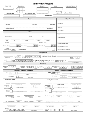 STD Case Report Form