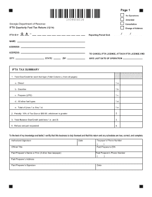 IFTA Quarterly Fuel Tax Return