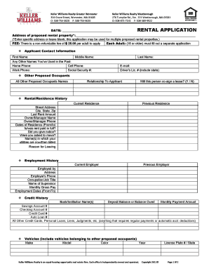 Massachusetts Rental Application Form