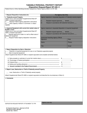 Federal Property Disposition Request Form SF-428-C