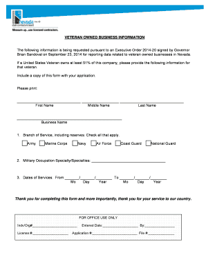 Nevada Contractor License Application