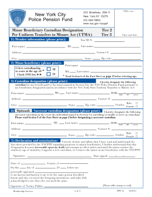 Minor Beneficiary Custodian Designation Form