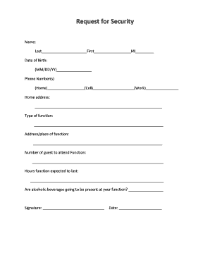 Request for Security Services