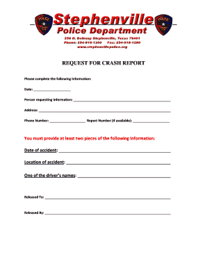 Request for Crash Report