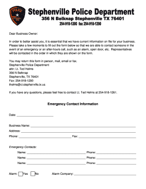 Emergency Contact Form
