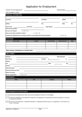 Employment Application Form