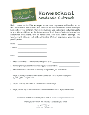 Homeschool Academic Outreach Survey