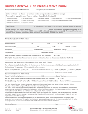 Supplemental Life Enrollment Form