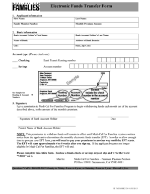 Electronic Funds Transfer Form