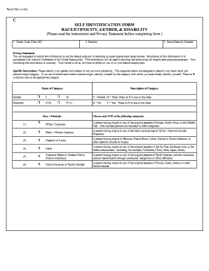 US Federal Self Identification Form