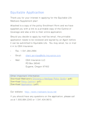 Medicare Supplement Insurance Application