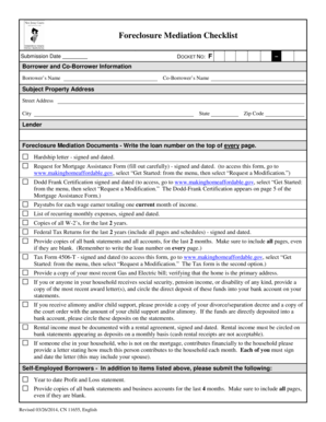 Foreclosure Mediation Checklist