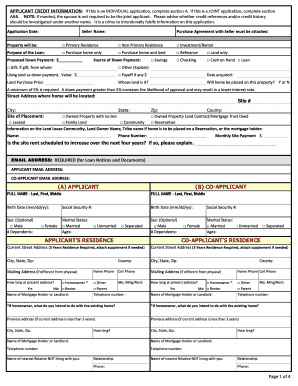 Mortgage Loan Application Form