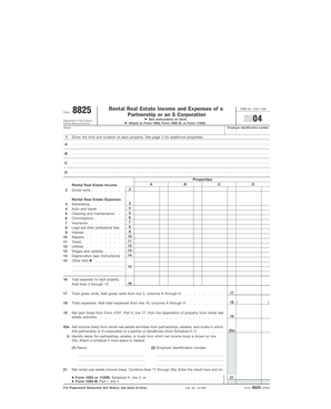 IRS Form 8825 Rental Real Estate Income and Expenses