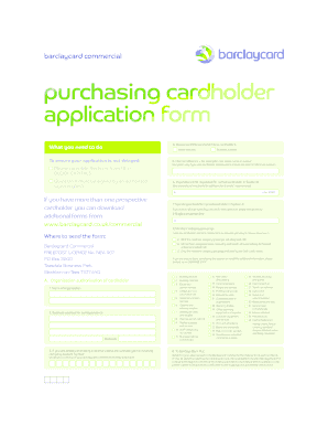Barclaycard Commercial Purchasing Card Application