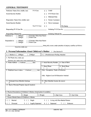 General Testimony Form