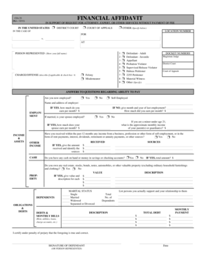 CJA 23 Financial Affidavit