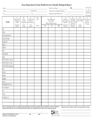 Texas Biological Report Form