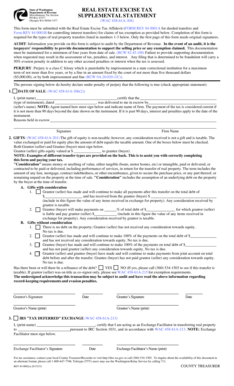 Washington Real Estate Excise Tax Supplemental Statement