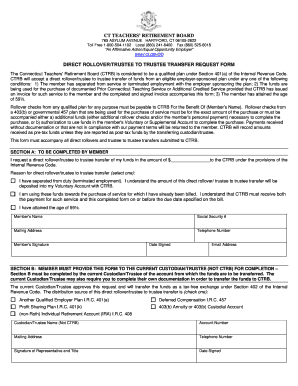 Direct Rollover Transfer Request Form
