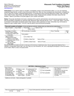 Wisconsin Trail Condition & Incident Report Form