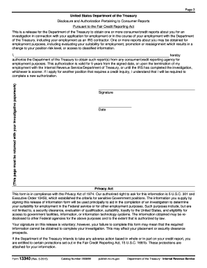 Disclosure and Authorization for Consumer Reports