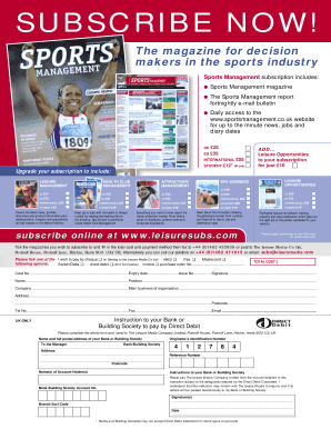 Sports Management Magazine Subscription Form