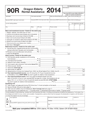 Oregon Elderly Rental Assistance Form 90R