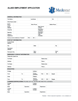 Allied Employment Application