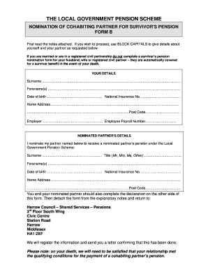Nomination of Cohabiting Partner for Survivor's Pension