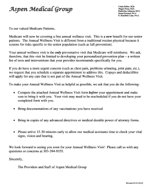 Medicare Annual Wellness Visit Form