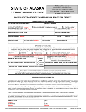 Electronic Payment Agreement (For Adoption/Foster Parents) - doa alaska