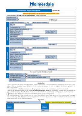 Investment Application Form