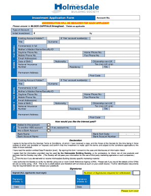Investment Application Form