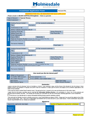 Investment Application Form