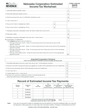 Nebraska Corporation Estimated Income Tax Payment Voucher