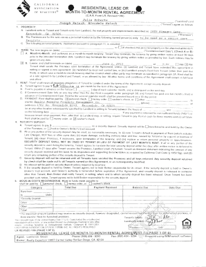 California Month-to-Month Rental Agreement